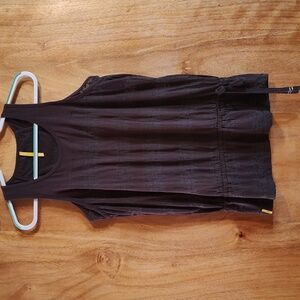 Lolë Waltz 2 Burnout Racerback Tank Charcoal Drawstring Organic Athletic Size XL